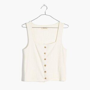 Madewell Ribbed Button-Front Crop Tank